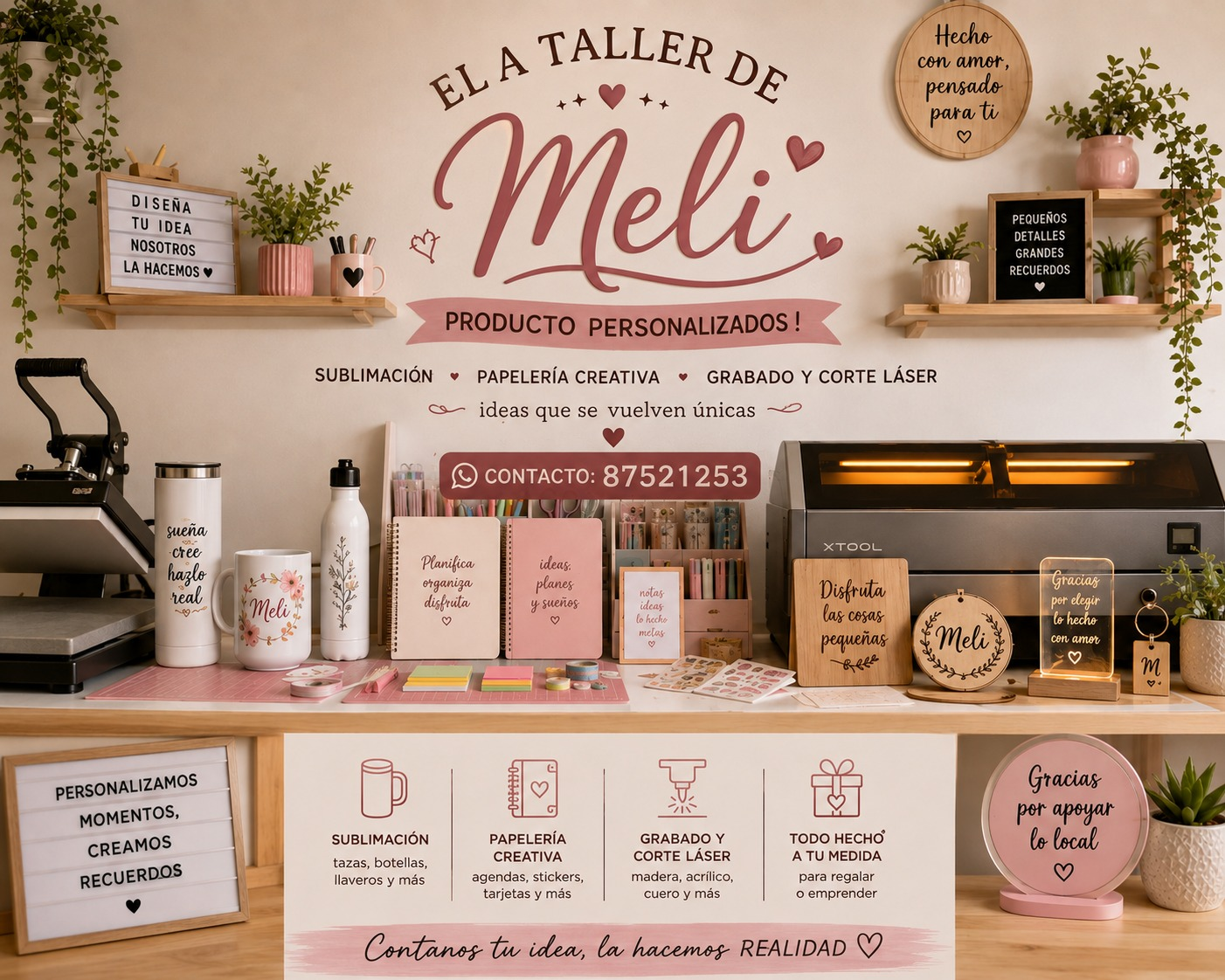 El Taller de Meli y una muestra de sus productos personalizados